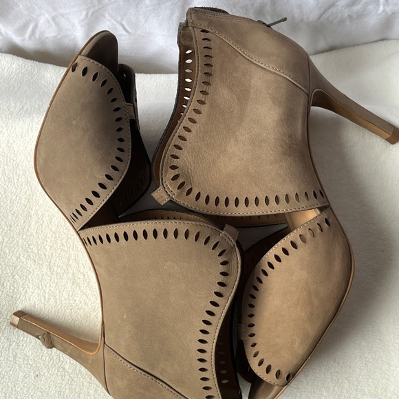Klub Nico Mallia Open Toe Cut out Pumps Dress High Heel Booties - Nubuck - 7 sz - Picture 7 of 11